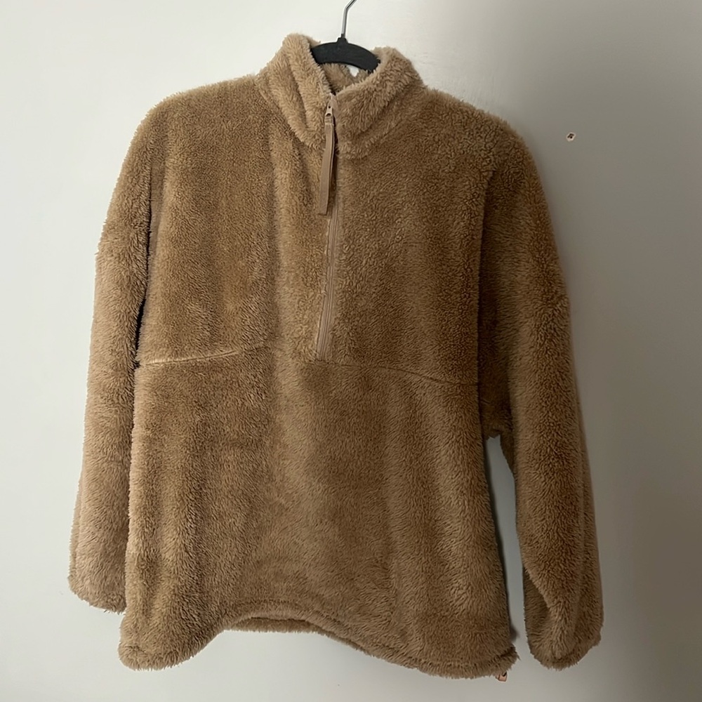 Fuzzy summer and rose quarter zip